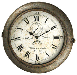 Iron Clock, Rustic Zinc