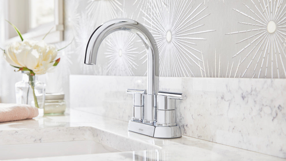 Parma 2H Centerset Bath Faucet, Metal Touch Down Drain 1.2gpm, Chrome