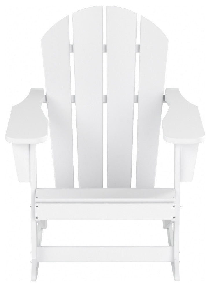 WestinTrends 2PC Outdoor Patio Porch Rocker Classic Adirondack Rocking Chair Set, White