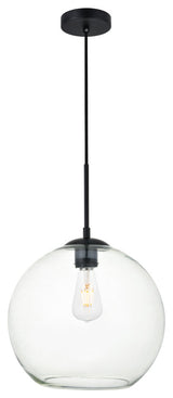 Baxter 1 Light Pendant in Black And Clear