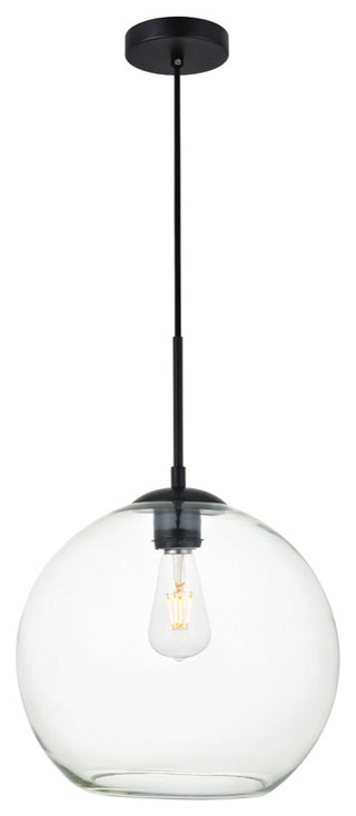 Baxter 1 Light Pendant in Black And Clear