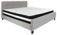 King Size Tufted Platform Bed, Light Gray With Spring Mattress