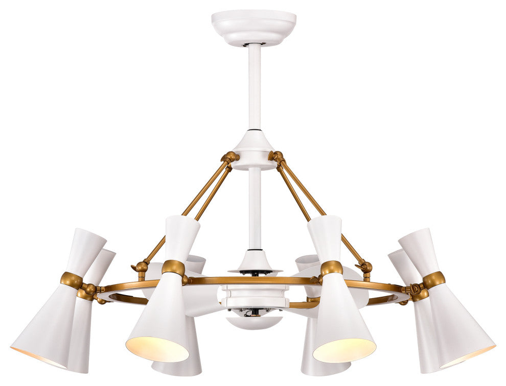 WAREHOUSE OF TIFFANY'S CFL-8461WG Prin 42 in. 8-Light Indoor White Finish