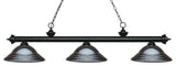 Riviera Collection 3 Light Billiard Light in Matte Black Finish