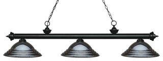 Riviera Collection 3 Light Billiard Light in Matte Black Finish