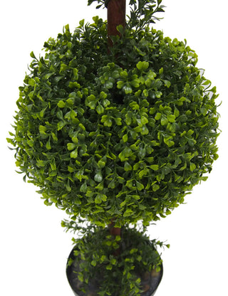 Close-up view of the topiary ball on white background.