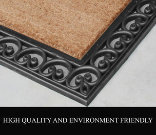 A1HC Heavy Duty Single/Double Rectangle Doormat Black/Beige, 30"x48", A