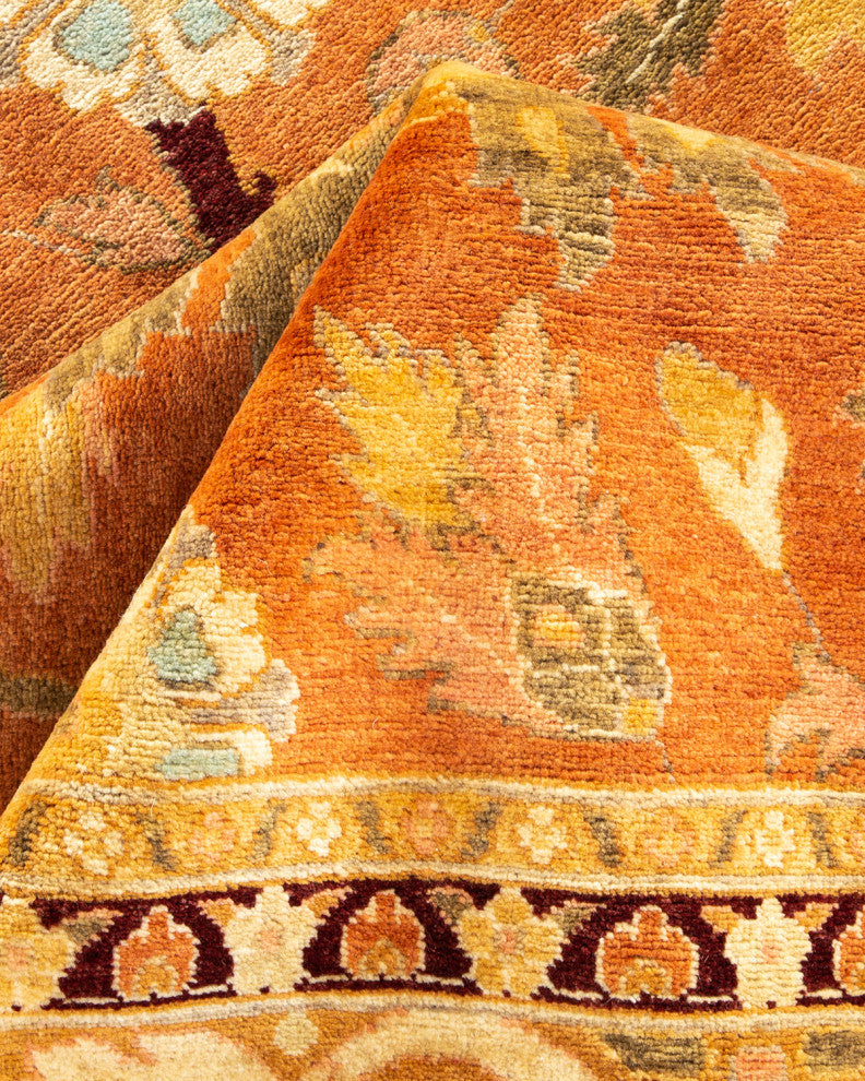 Eclectic, One-of-a-Kind Hand-Knotted Area Rug Brown, 10'2"x15'10"