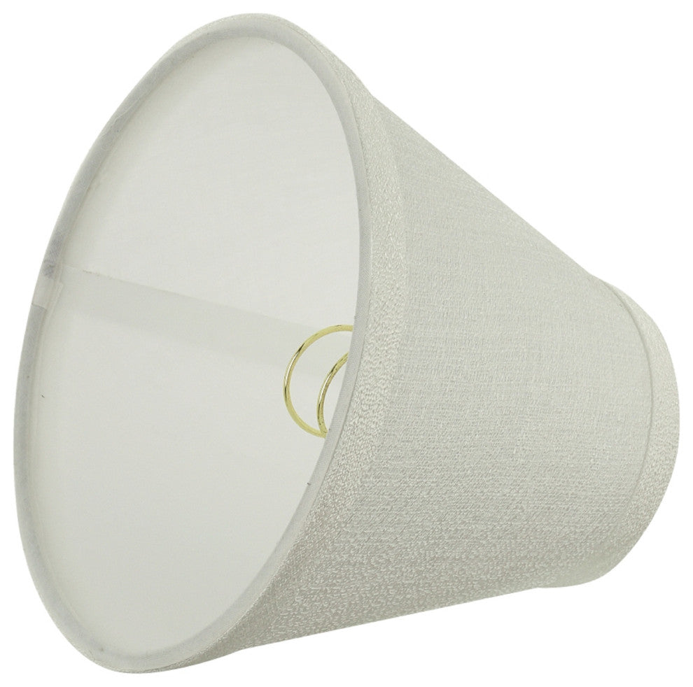 32119-6 Small Hardback Empire Chandelier Clip On Lamp Shade Pearl Linen 3"x6"x5"