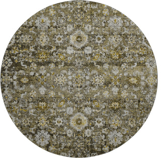Premium Machine Washable Mayfield AMF651 Mocha 8' x 8' Round Rug