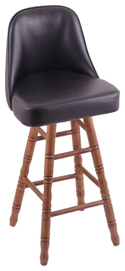Holland Bar Stool, Grizzly Bar Stool, Turned Oak Legs, Medium Finish
