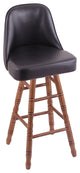 Holland Bar Stool, Grizzly Bar Stool, Turned Oak Legs, Medium Finish
