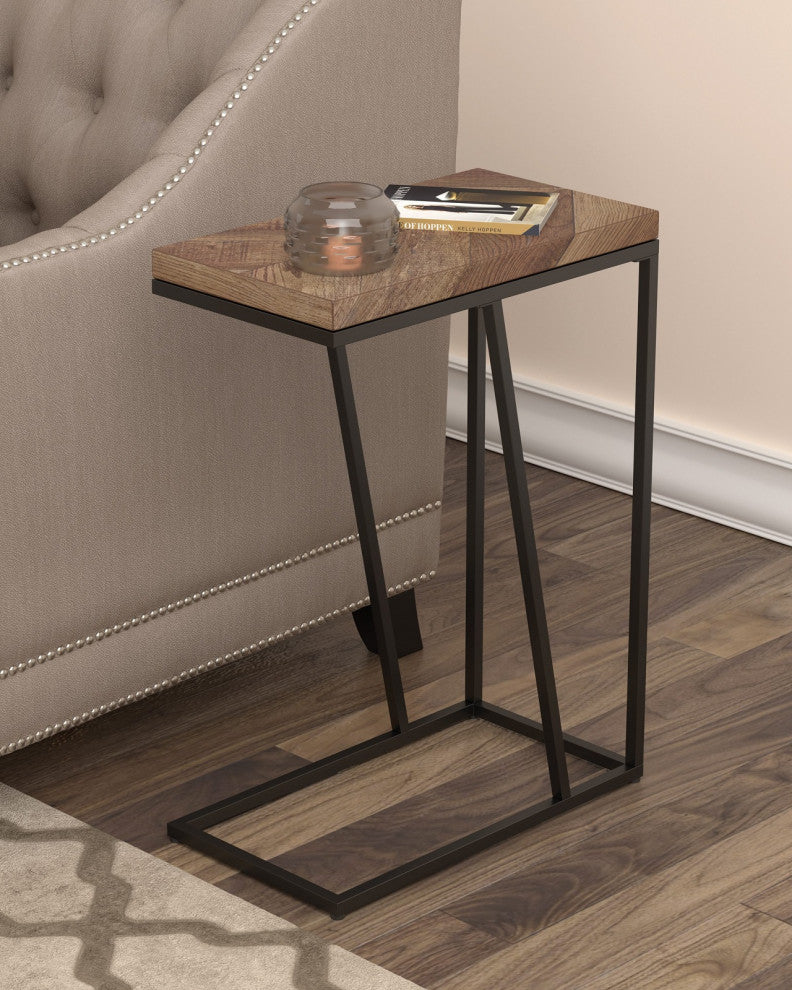 Rectangular Accent Table, Rustic Tobacco and Sandy Black