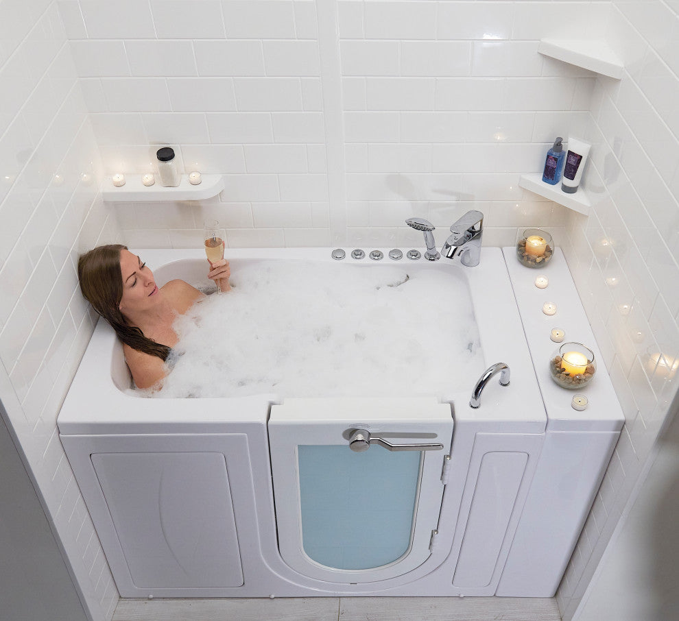 Ella Monaco 32"x52" Acrylic Walk-In-Bathtub, Outswing Door, 2 Piece Faucet