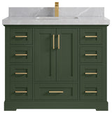 Boston 42 Single Sink Bath Vanity in Pewter Green 2" Pearl Gray