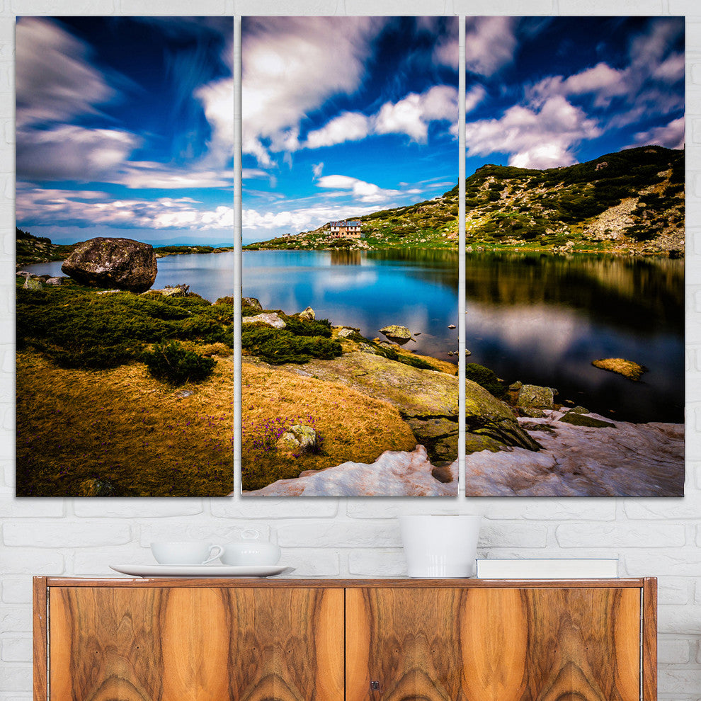 "Long View of Seven Rila Lakes" Art Print Canvas, 3 Panels, 36"x28"