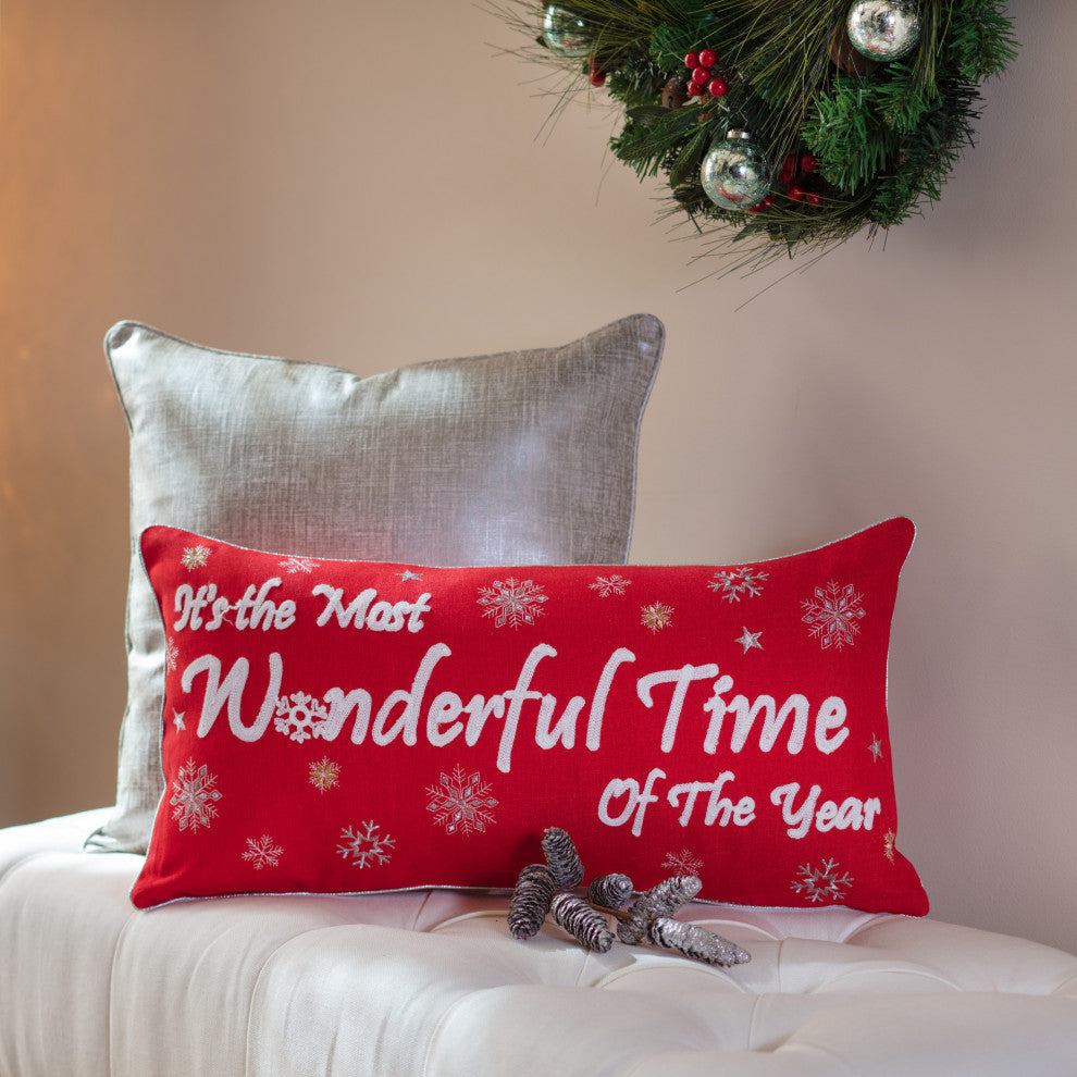 Most Wonderful Time Of The Year Rectangular Throw Pillow Cover