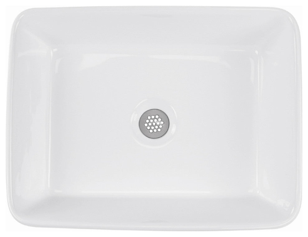 Nantucket Sinks Rectangle Vessel Sink, White