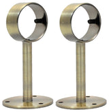 Ceiling/Wall Bracket for 1 1/8" Rod, Antique Brass, Set of 2