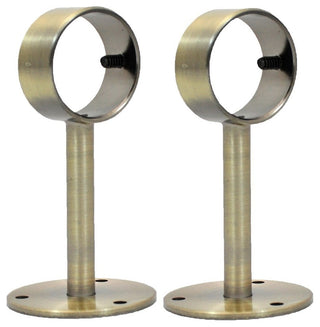 Ceiling/Wall Bracket for 1 1/8" Rod, Antique Brass, Set of 2