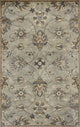 HomeRoots 5'x8' Grey Green Hand Tufted Traditional Floral Indoor Area Rug