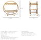 Carola Gold Frame Two-Tier Glass Shelves w/ Stemware Holder Bar Cart