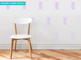 Four Triangle Arrow Fabric Wall Decals, Set of 32, Light Purple