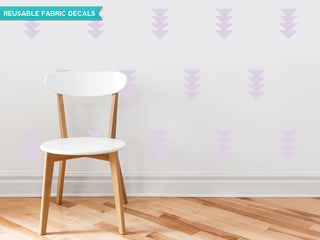 Four Triangle Arrow Fabric Wall Decals, Set of 32, Light Purple
