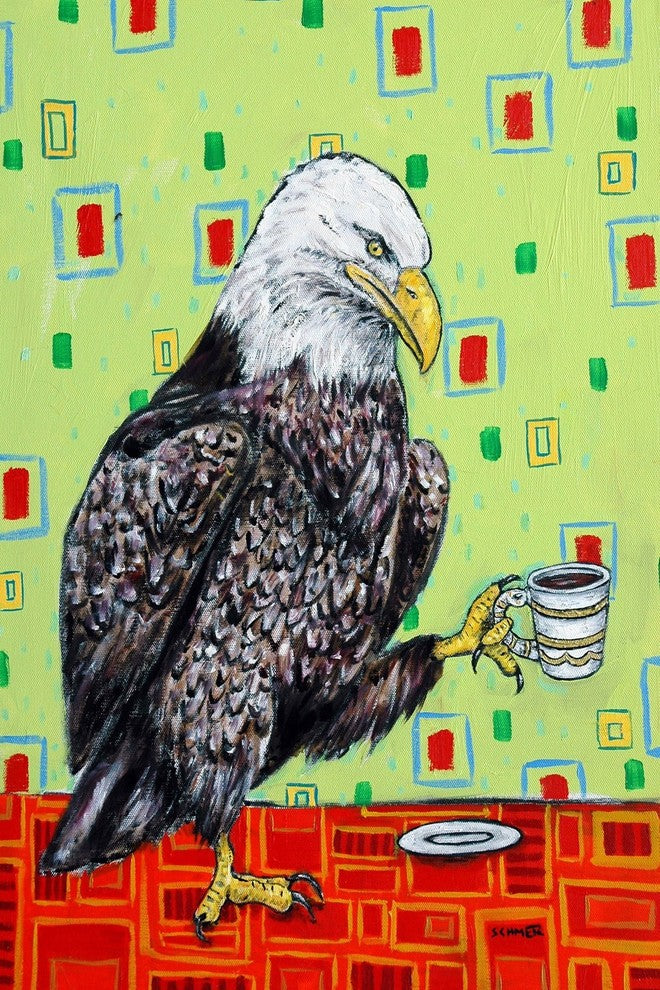 "Eagle Coffee" Painting Print on Wrapped Canvas, 30"x45"
