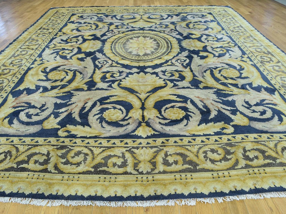 10'10"x13'8" Old Spanish Savonnerie Exc Cond Handmade Oversize Rug