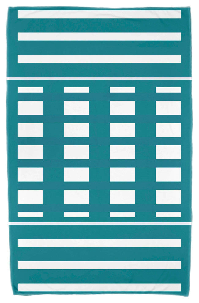 30"x60" Beach Blanket, Stripe Print Beach Towel, Teal