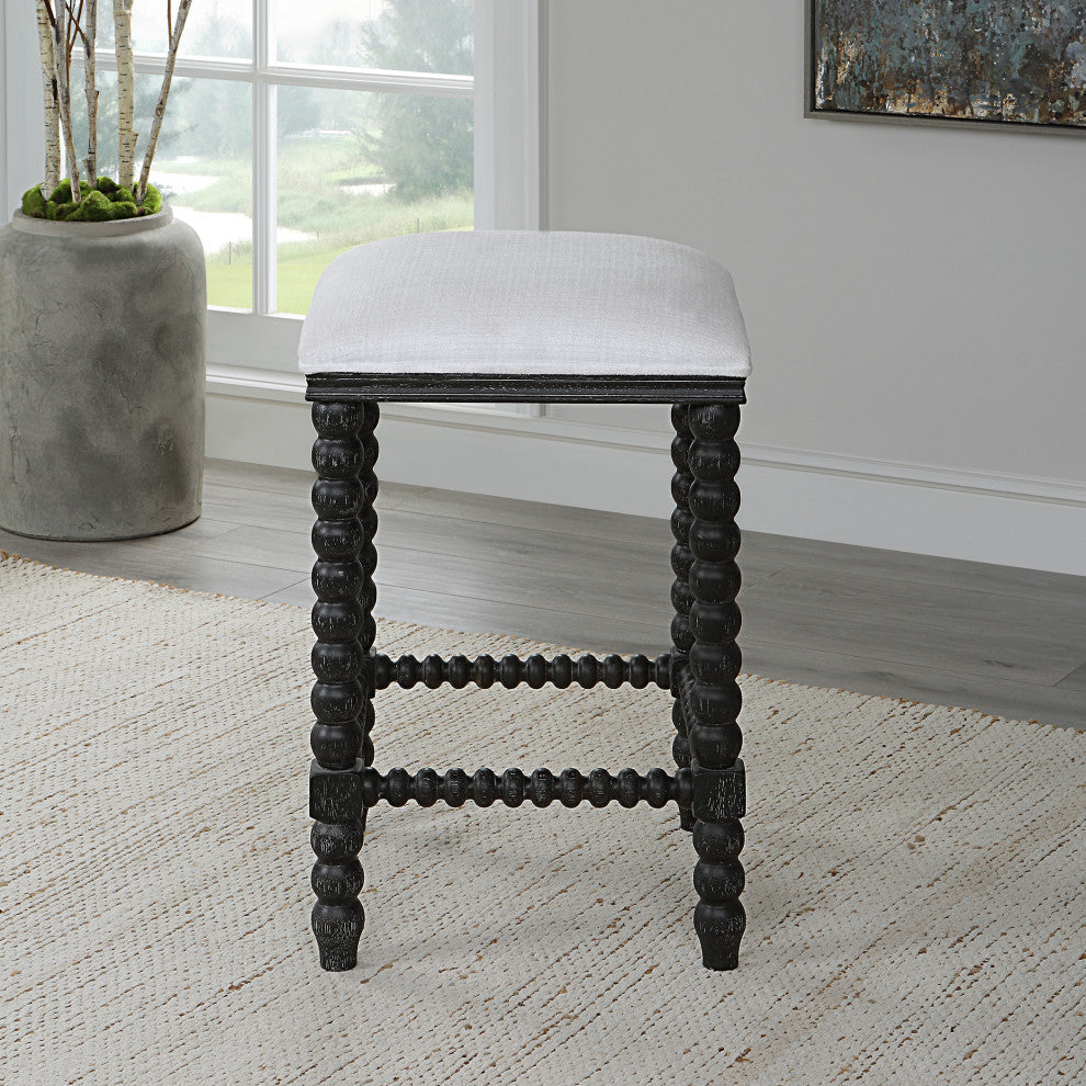 Uttermost Pryce 15 x 26" Backless Black Counter Stool