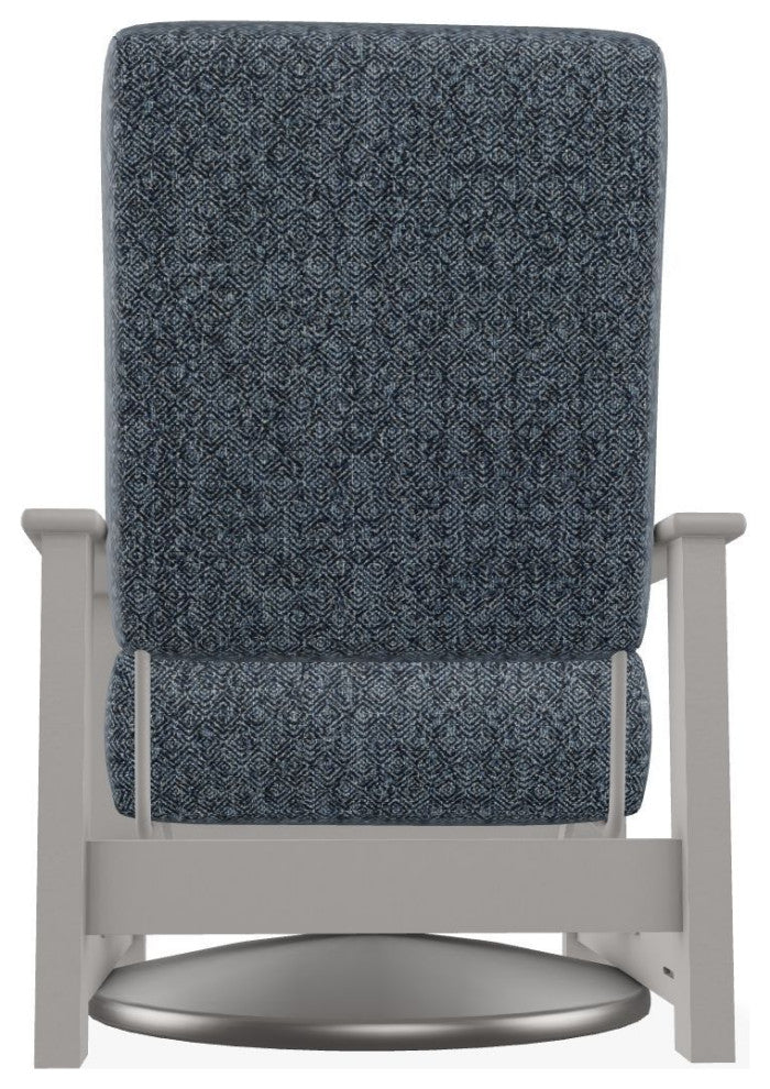 Leeward Deep Seat Outdoor Hidden Swivel Rocker, Restore Indigo/Warm Gray