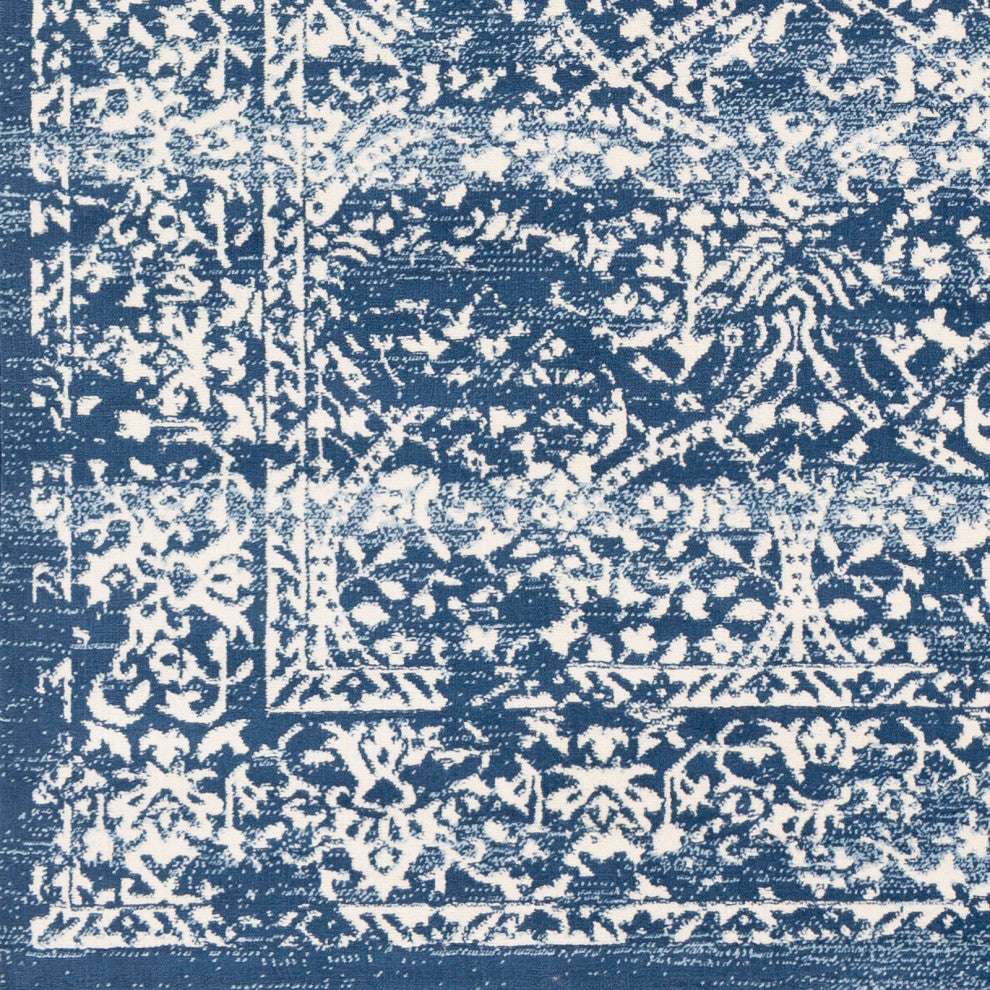 Surya Roma ROM-2301 7'10"x10' Rug, Navy/Denim/Cream