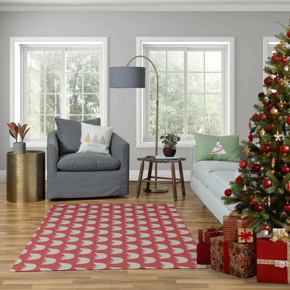 Merry Trees Decorative Throw Pillow, Multi-Soft, 26"x26"