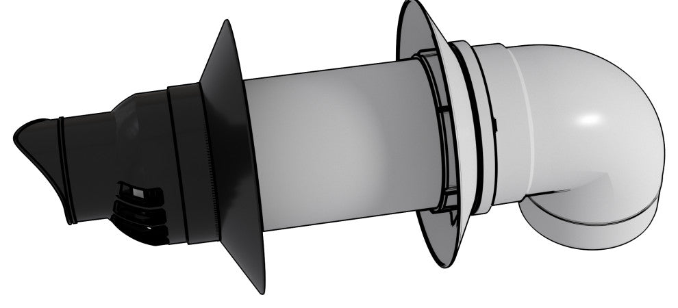 3"x5" Concentric Kit, elbow and wall plates
