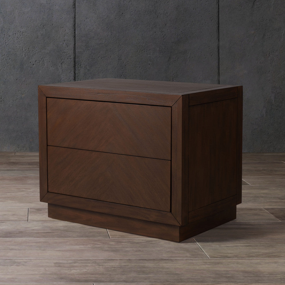 Safavieh Couture Steve 2 Drawer Wood Nightstand, Brown