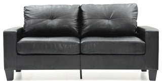 Newbury Faux Leather Modular Sofa, Black