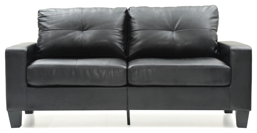 Newbury Faux Leather Modular Sofa, Black