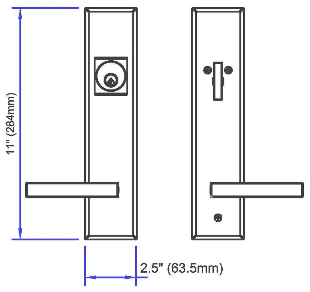 Times Square Entry Door Lock Handleset With Delta lever, Brushed Nickel