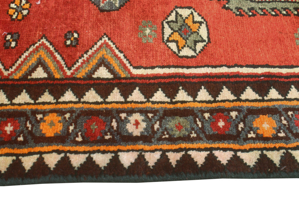 Fine Vintage Distressed Ardalan Rust/Charcoal Runner, 3'9 x 10'6