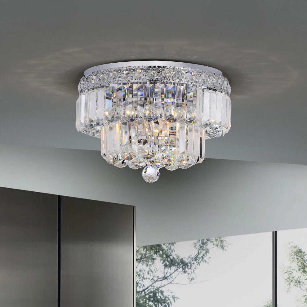 Taylor Chrome Two Tier Crystals Flush Mount