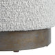Uttermost Avila 16 x 18" Ottoman, Ivory and Warm Gray Boucle Fabric