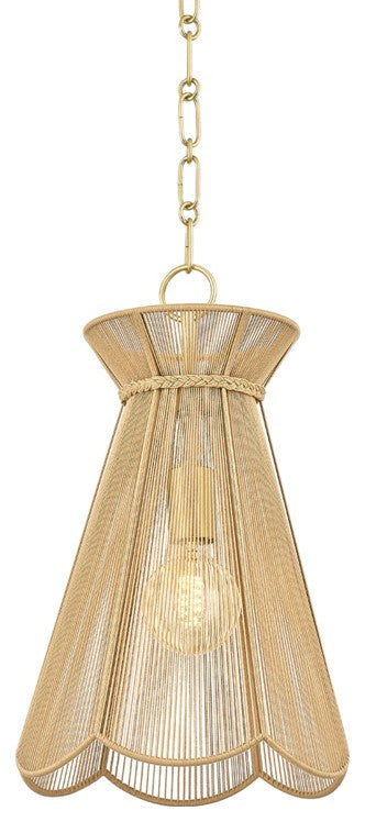 Aaliyah 1-Light Pendant, Aged Brass