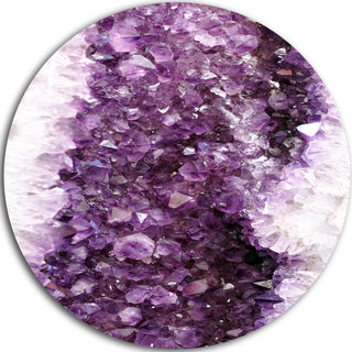 Purple Precious Stones, Abstract Digital Art Round Wall Art, 38"