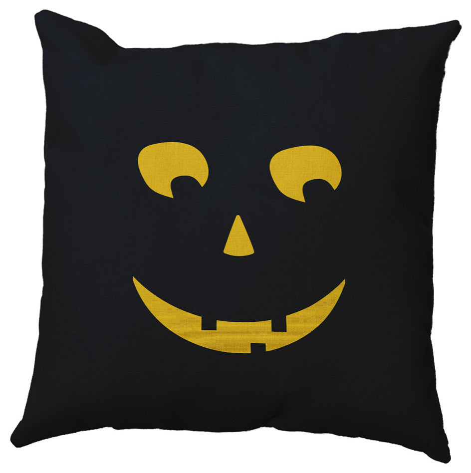 Halloween Jack-O-Lantern Left Accent Pillow, Black, 26"x26"