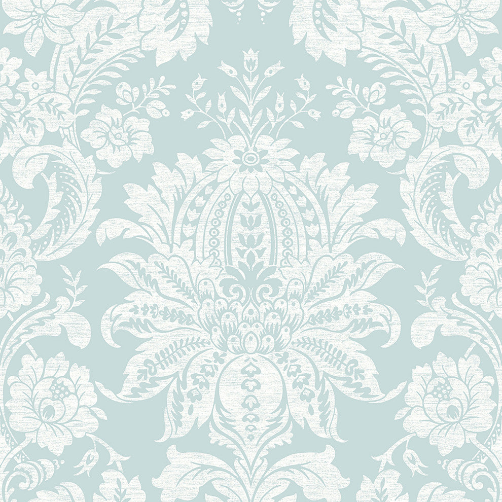 Transform Damask Peel and Stick Wallpaper, Duck Egg