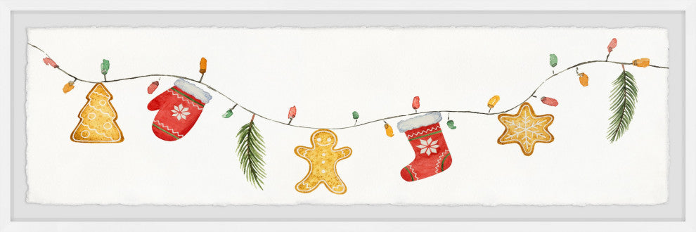 "Crafty Christmas Decor" Framed Painting Print, 45x15