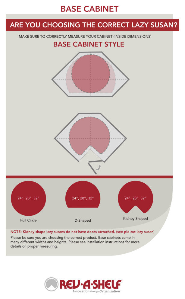 Value Line Polymer Kidney 2-Shelf Lazy Susans for Corner Base, White, 24"W