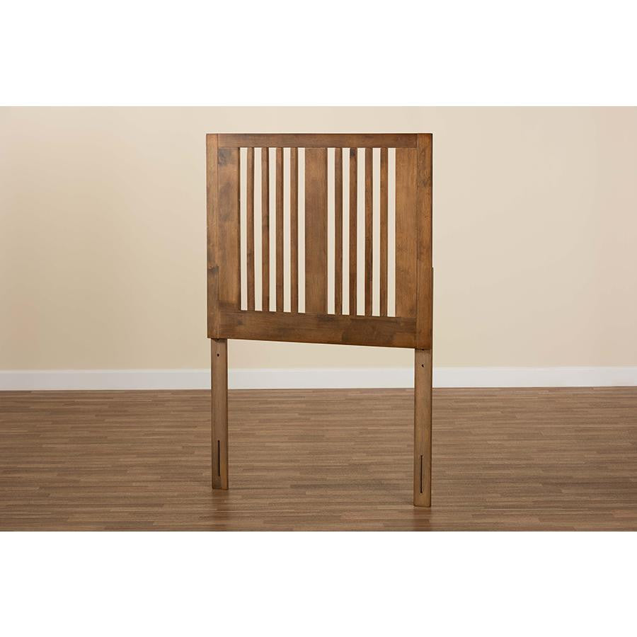 Transitional Ash Walnut Finished Wood Twin Size Headboard